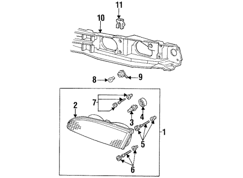 1996 Ford Thunderbird Bulbs Diagram 1 - Thumbnail