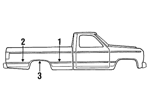 1997 Ford F-250 HD Exterior Trim - Pick Up Box Diagram