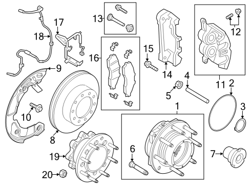 2023 Ford F-350 Super Duty Front Brakes  Diagram 1 - Thumbnail