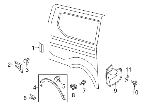 2015 Ford Transit-350 HD Exterior Trim - Side Panel Diagram 1 - Thumbnail