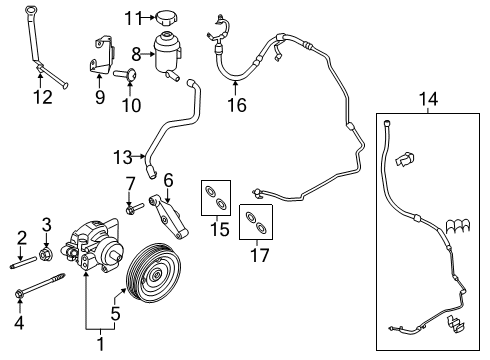 2016 Ford Transit-350 P/S Pump & Hoses, Steering Gear & Linkage Diagram 2 - Thumbnail