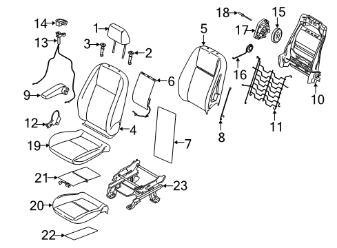 2016 Ford Transit Connect Seat Back Cover Assembly Diagram for DT1Z-1764417-FB