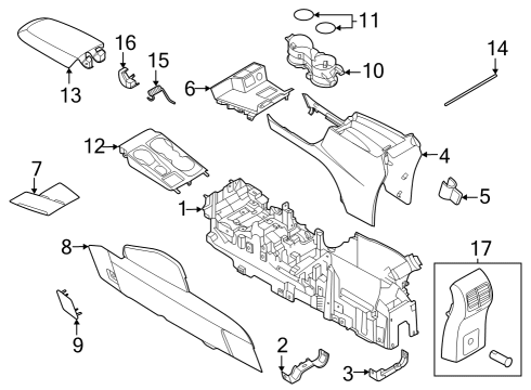 2023 Ford Bronco Sport Center Console Diagram 1 - Thumbnail