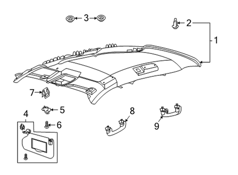 2022 Ford Bronco Sport Interior Trim - Roof Diagram 2 - Thumbnail