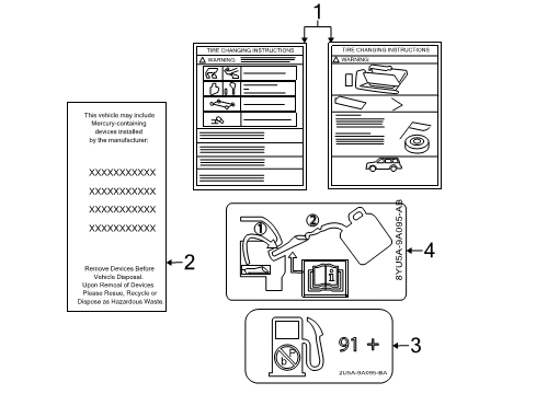 2007 Lincoln Navigator Information Labels Diagram