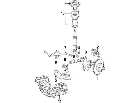 1985 Mercury Capri Front Brakes Diagram 2 - Thumbnail