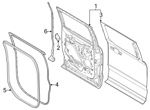 2023 Ford F-350 Super Duty Door & Components Diagram 3 - Thumbnail