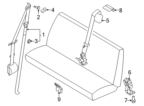 2010 Ford E-150 Seat Belt Diagram 3 - Thumbnail