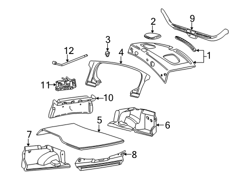 2001 Lincoln LS Interior Trim - Rear Body Diagram