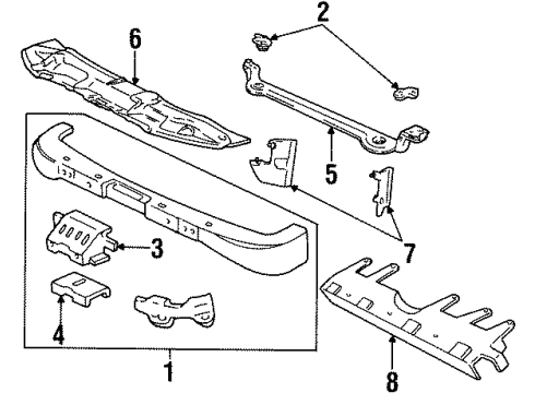 2002 Lincoln Continental Deflector - Air Diagram for F8OZ-19E671-AA