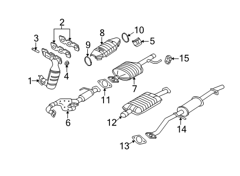 2008 Mercury Mariner Exhaust Pipe Diagram for 8L8Z-5E256-A