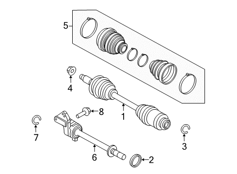 2011 Mercury Milan Drive Axles - Front Diagram 1 - Thumbnail