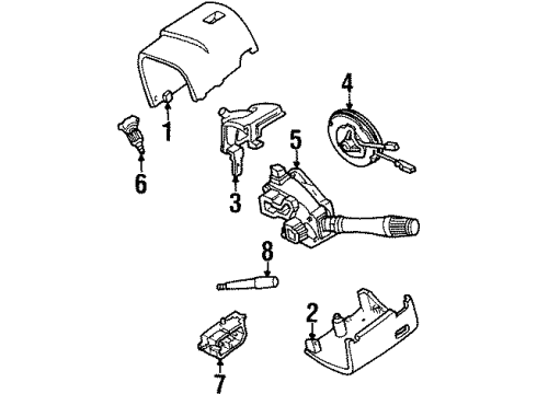 1998 Lincoln Town Car Switch Assembly Diagram for XW1Z-11654-AA