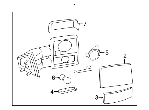 2008 Ford F-150 Outside Mirrors Diagram 4 - Thumbnail