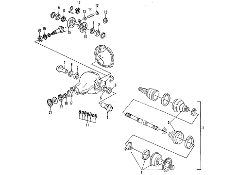 1994 Mercury Cougar Kit - Axle Differential Gear Diagram for F5ZZ-4947-BA