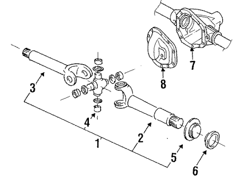 1996 Ford F-350 Carrier & Front Axles Diagram