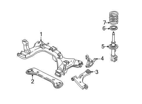 2002 Ford Escape Front Suspension, Control Arm, Stabilizer Bar Diagram 1 - Thumbnail