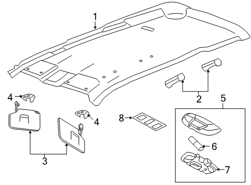 2008 Ford Taurus X Interior Trim - Roof Diagram