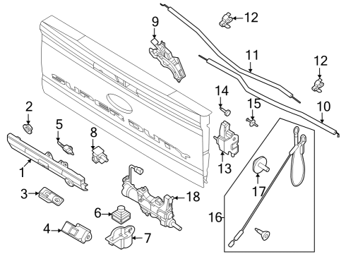 2023 Ford F-250 Super Duty Tail Gate Diagram