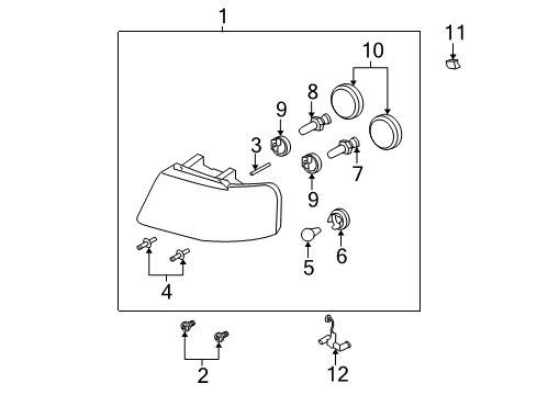 2006 Ford Expedition Headlamp Assembly Diagram for 6L1Z-13008-DA