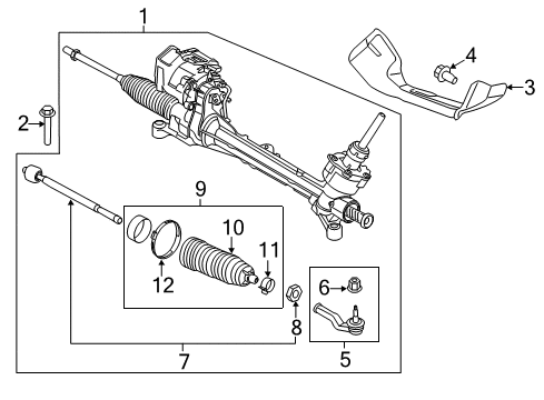 2016 Lincoln MKC Steering Column & Wheel, Steering Gear & Linkage Diagram 4 - Thumbnail