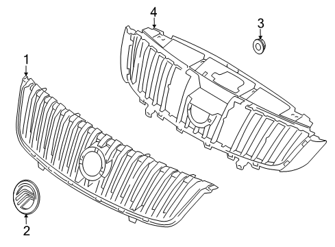 2010 Mercury Milan Grille - Radiator Diagram for AN7Z-8200-AA