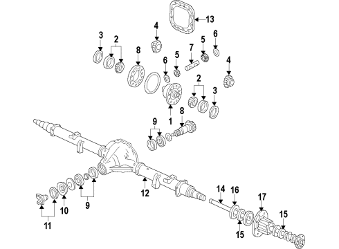 2011 Ford F-250 Super Duty Rear Axle, Differential, Propeller Shaft Diagram