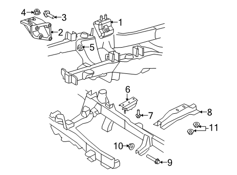 2007 Ford Ranger Engine & Trans Mounting Diagram 1 - Thumbnail