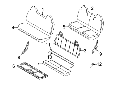 2009 Ford F-250 Super Duty Seat Cushion Cover Assembly Diagram for 8C3Z-2562900-AB