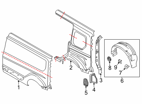 2017 Ford Transit Connect Side Panel & Components Diagram 4 - Thumbnail