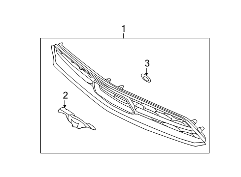 2012 Ford Mustang Grille - Billet, Dark Stainless Diagram for BR3Z-8200-AA