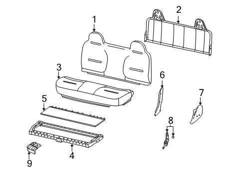 1999 Ford F-250 Super Duty Front Seat Components Diagram 2 - Thumbnail