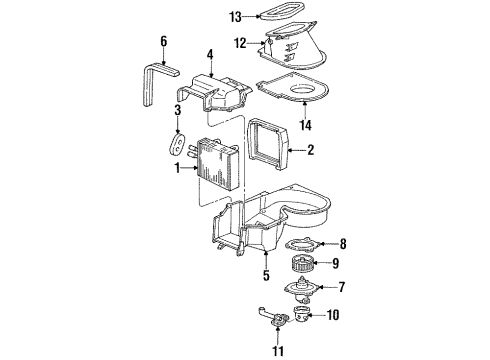 1995 Mercury Villager Motor - Cooling Blower Diagram for F6XZ-19805-BA