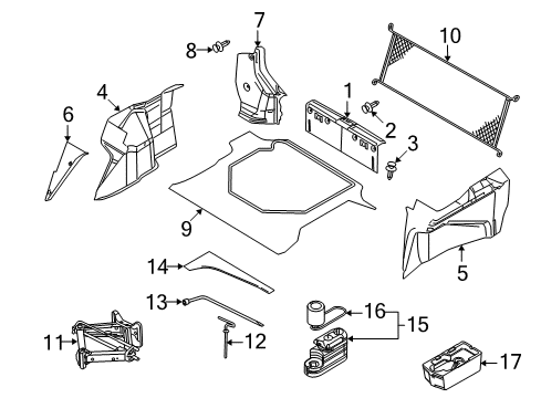 2008 Ford Focus Trim - Load Compartment Diagram for 5S4Z-5445422-AAB