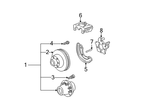 2000 Ford F-250 Super Duty ROTOR ASY Diagram for 1C3Z-1V125-K