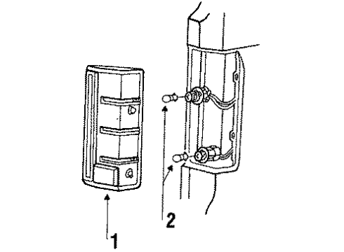 1986 Ford Bronco Lamp Assy - Rear, Stop And Flasher Diagram for E4TZ-13404-B