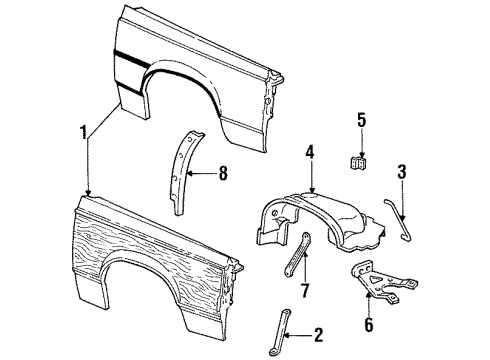 1986 Ford LTD Fender & Components Diagram 2 - Thumbnail