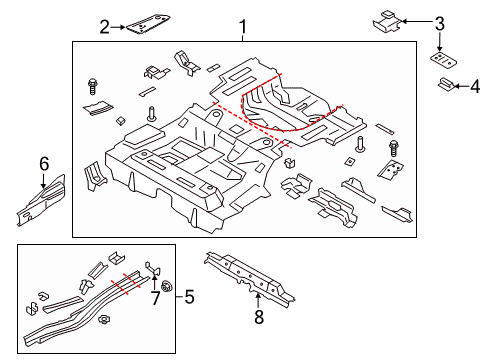 2013 Lincoln MKZ Rear Floor & Rails Diagram 2 - Thumbnail