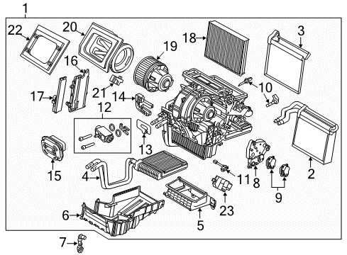 2013 Ford C-Max Heater Core & Control Valve Diagram