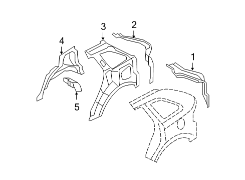 2007 Ford Edge Inner Structure - Quarter Panel Diagram