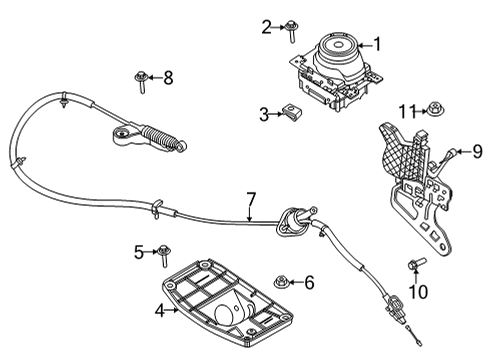 2020 Ford Mustang CABLE ASY - SELECTOR LEVER CON Diagram for KR3Z-7D246-A