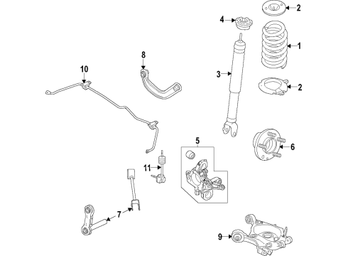 2022 Lincoln Aviator SHOCK ABSORBER ASY Diagram for LC5Z-18125-AA