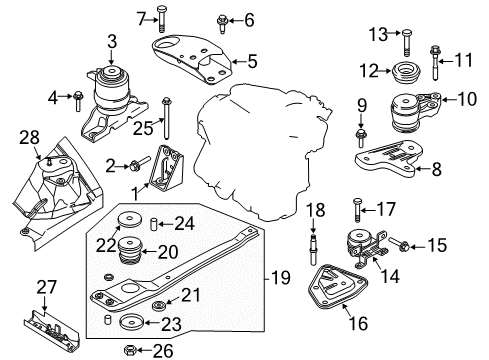 2001 Ford Escape Reinforcement Diagram for YL8Z-6K018-AA