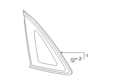 2021 Ford Escape Glass & Hardware - Quarter Panel Diagram