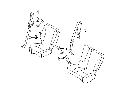 2009 Ford Edge Seat Belt Assembly Diagram for 7T4Z-78611B68-AB