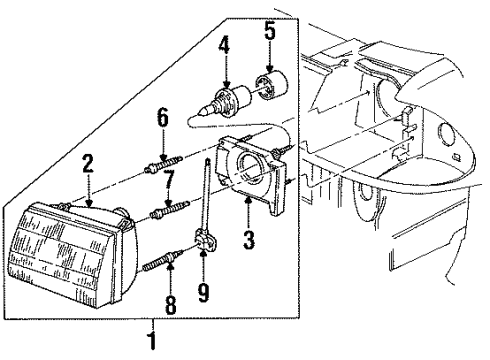 1987 Ford Tempo Bulbs Diagram