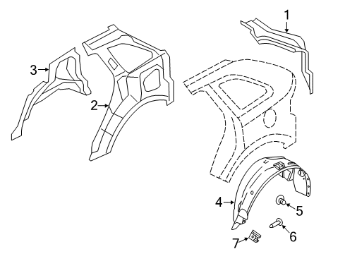 2012 Ford Edge Inner Structure - Quarter Panel Diagram