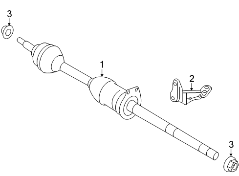 2008 Ford Taurus X Drive Axles - Front Diagram