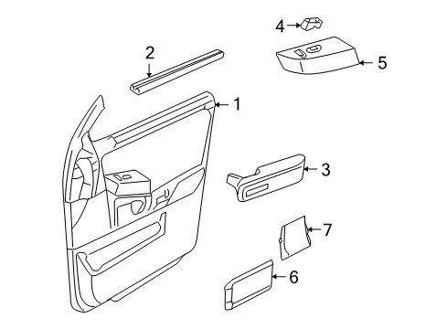 2004 Lincoln Aviator Front Door Armrest Assembly Diagram for 3C5Z-78240A29-AAD