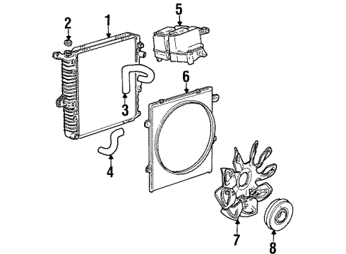 2000 Mercury Mountaineer Radiator & Components, Cooling Fan Diagram